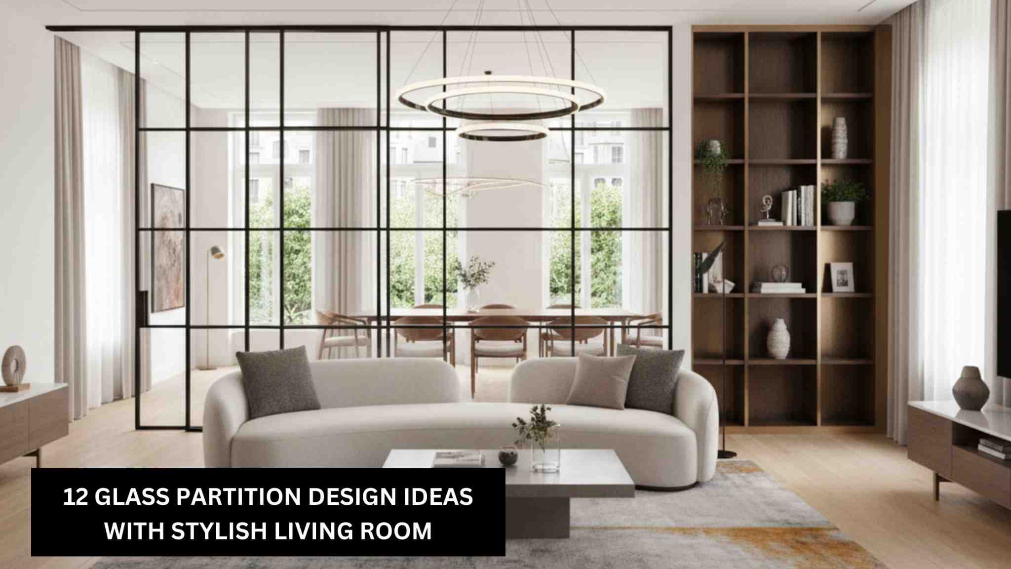 12 Glass Partition Designs with Stylish Living Room Tiles