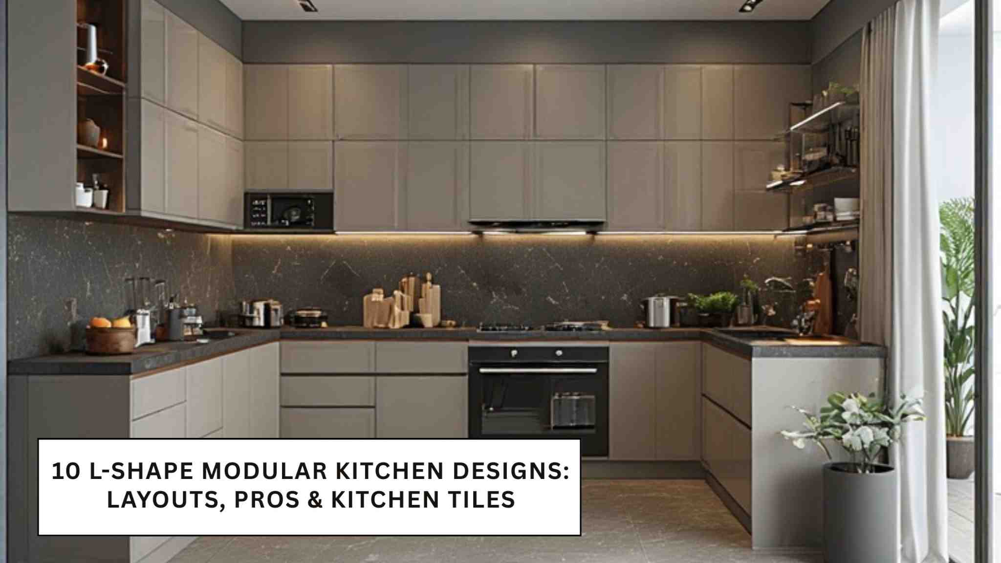 10 L-Shape Modular Kitchen Designs: Layouts, Pros & Kitchen Tiles