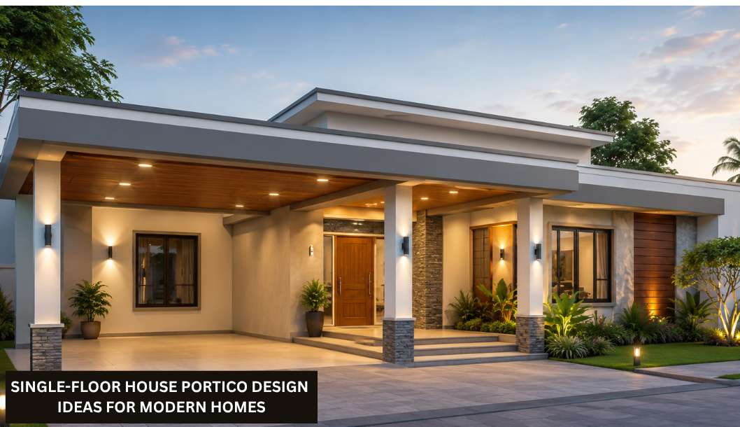 10 Single-Floor House Portico Design Ideas for a Grand Entrance