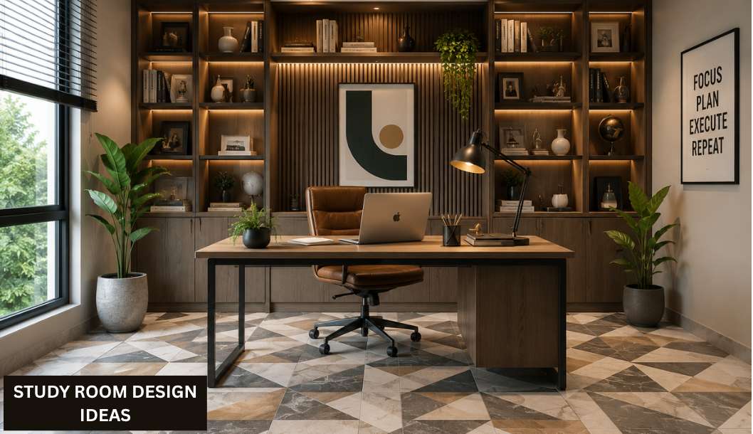 10 Study Room Design Ideas with Trendy Floor Tile Options