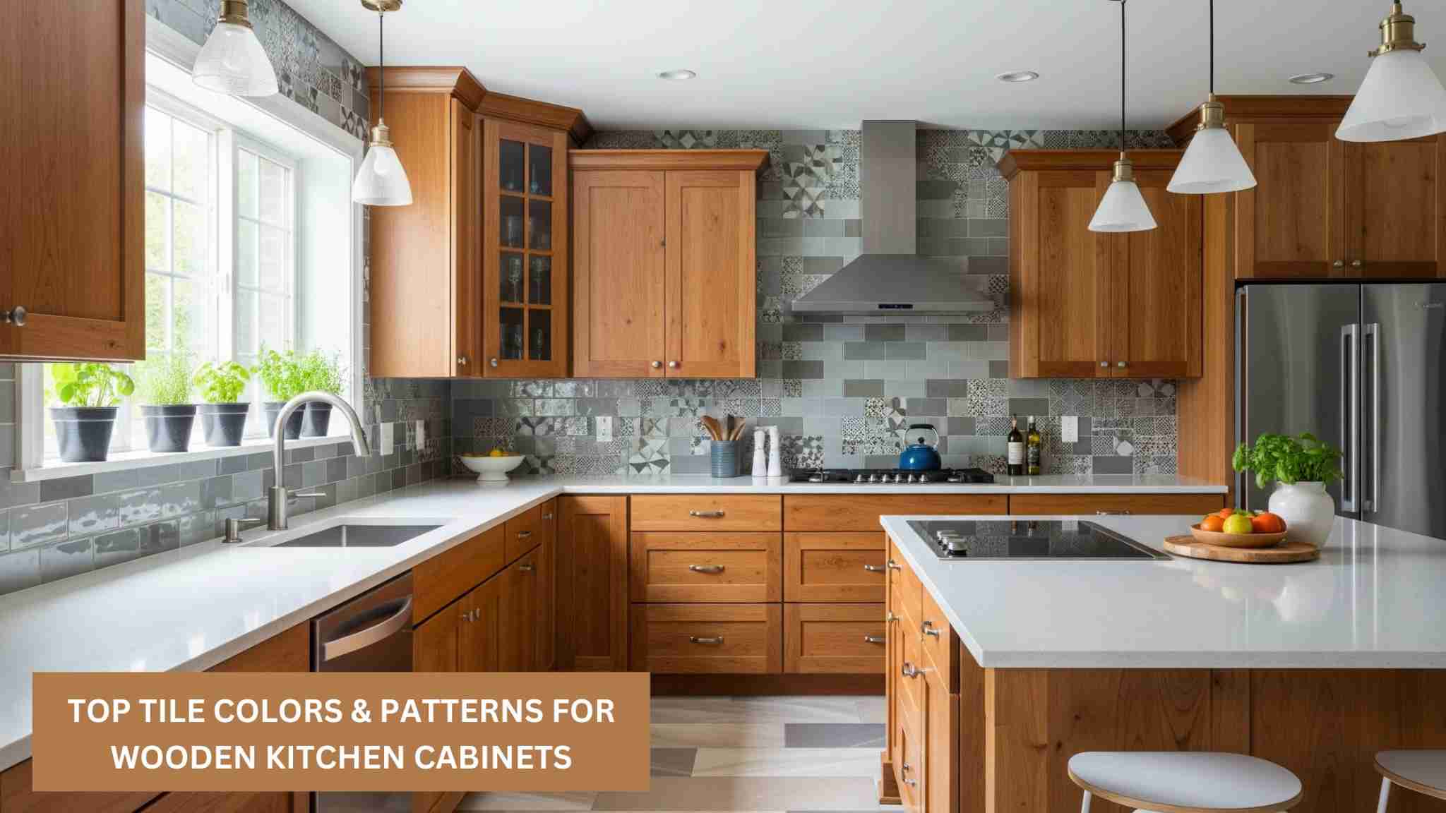 Top Tile Colors & Patterns for Wooden Kitchen Cabinets