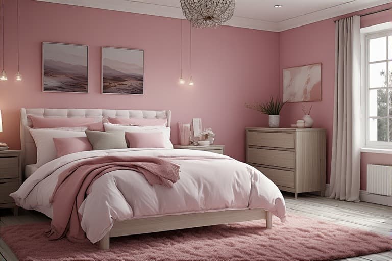 10 Pink Two Colour Combination for Bedroom Walls