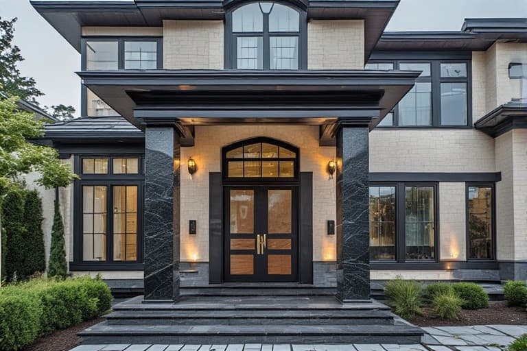10+ Stunning Black Granite Pillar Design Ideas for Home Exterior