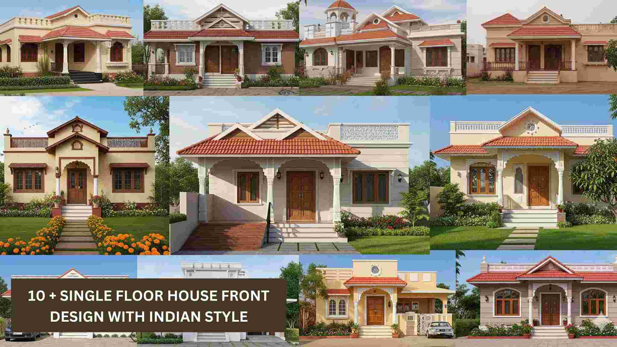 10 + Single Floor House Front Design With Indian Style