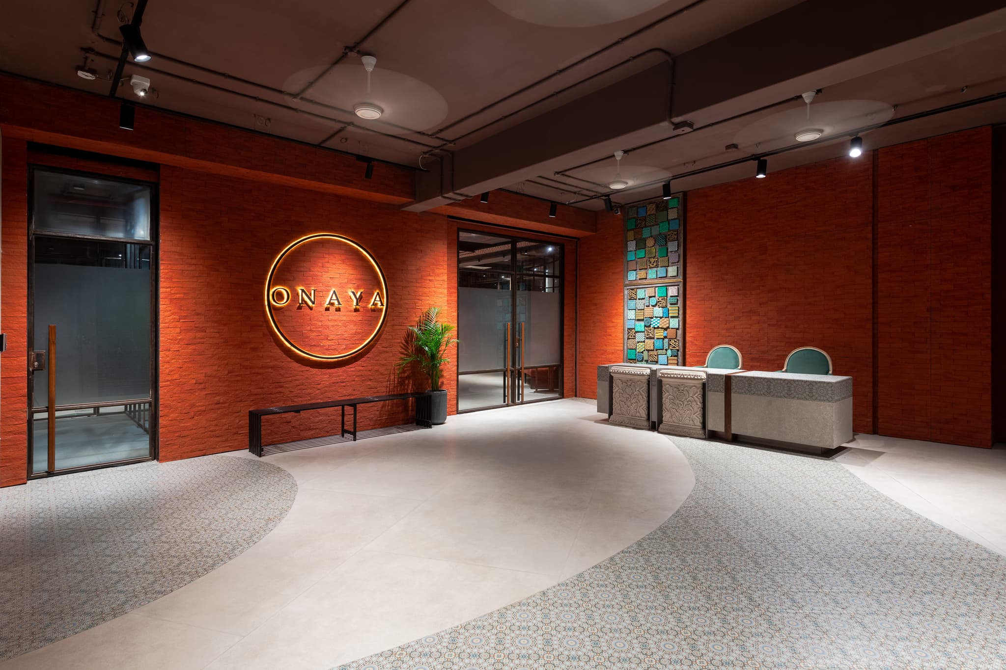 Onaya Showroom, Calcutta – A Fusion of Tradition, Craft, and Contemporary Design Tiles